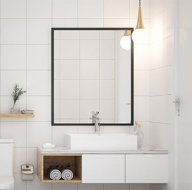 Badrum - så kan du inreda minimalistiskt med en spegel